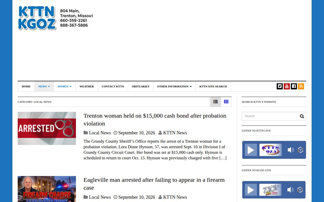 KTTN north Missouri local news section